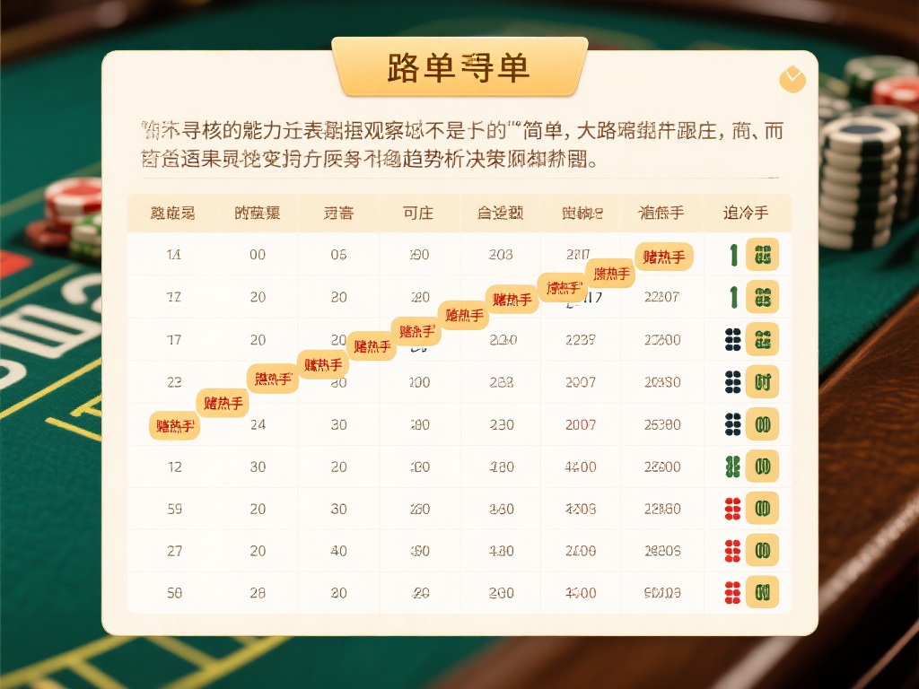 全面解读路单细节：掌握百家乐游戏制胜技巧